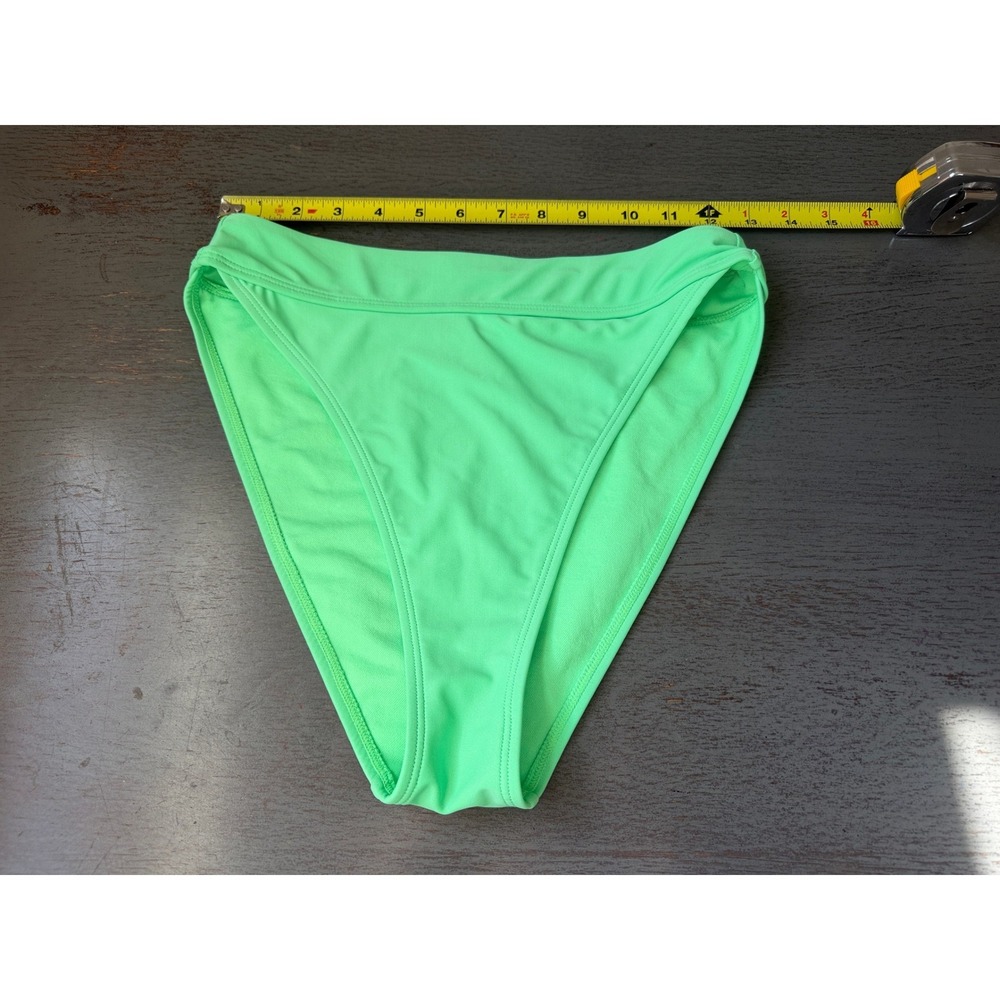 Xhilaration Neon Green High Waist Bikini Bottoms Medium High Cut Swimwear